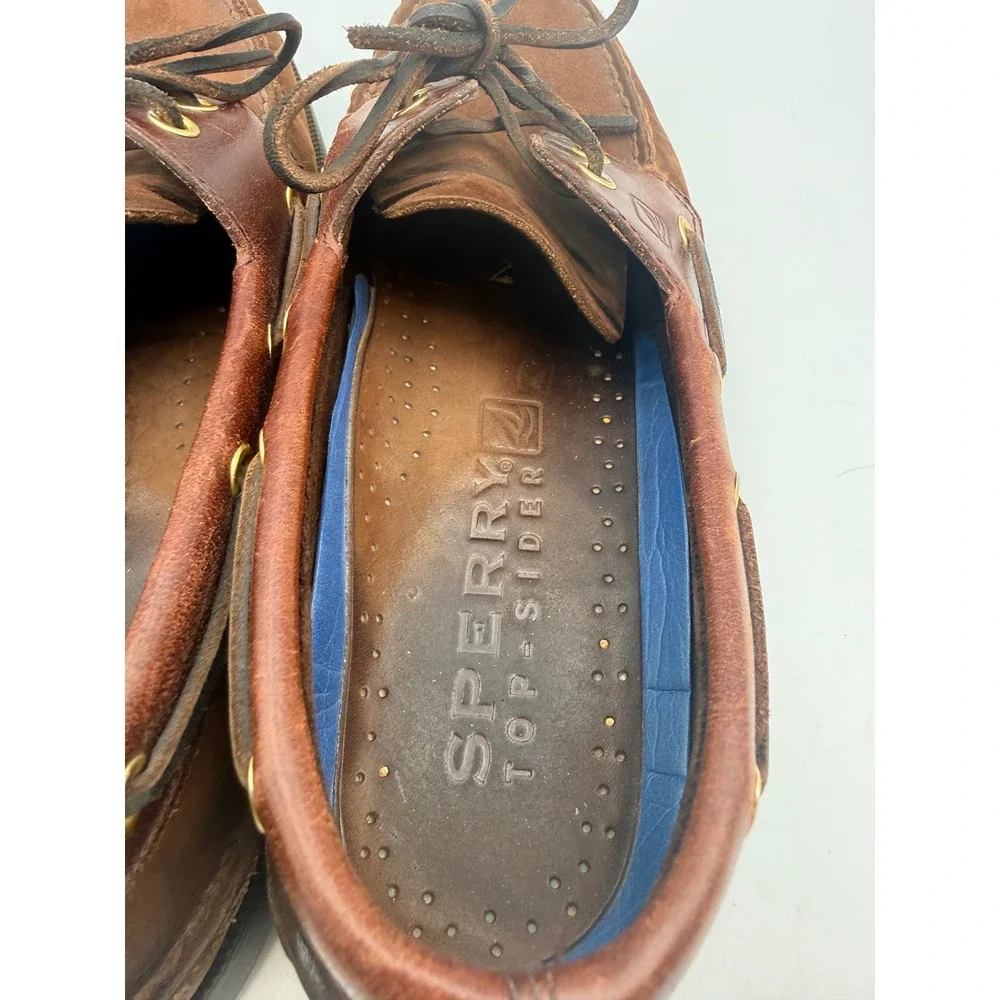 Sperry Top-Sider Mens Authentic Original Brown Leather Suede Boat Shoes 9.5M